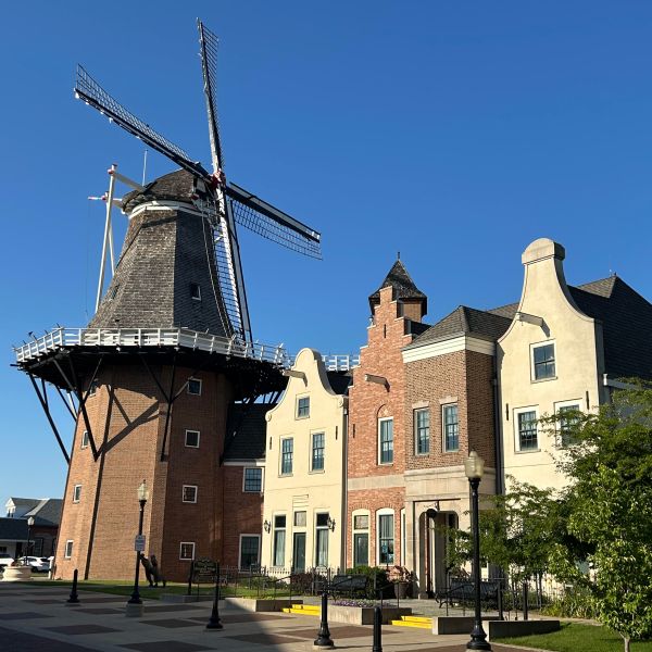 a tall building in a city