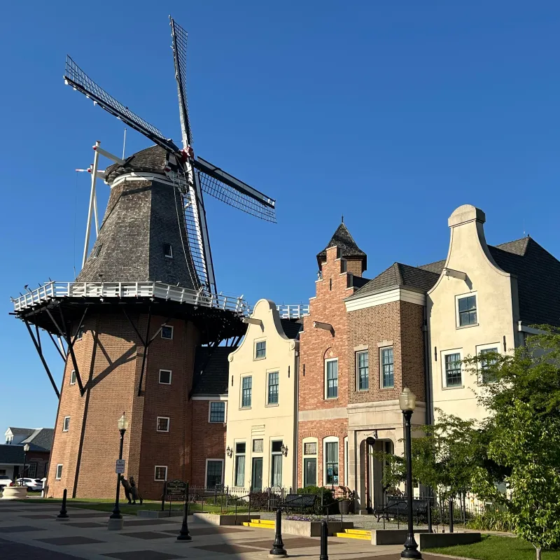 a tall building in a city